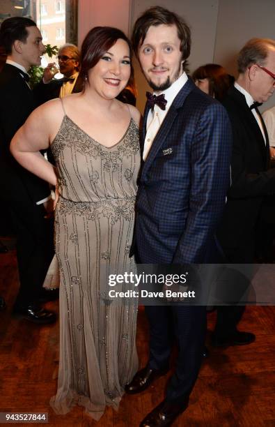 Lucy Wheatley and Alfie Oldman attend The Olivier Awards with Mastercard at Royal Albert Hall on April 8, 2018 in London, England.