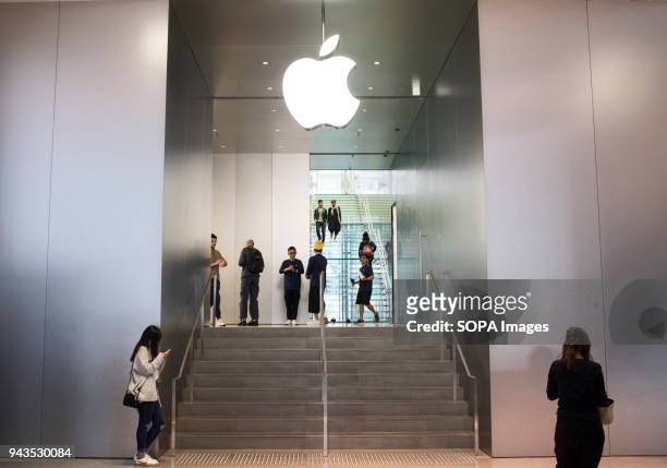 American multinational technology company Apple store in Causeway Bay, Hong Kong.