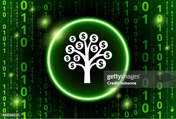 money tree binary code vector pattern background - binary tree stock illustrations