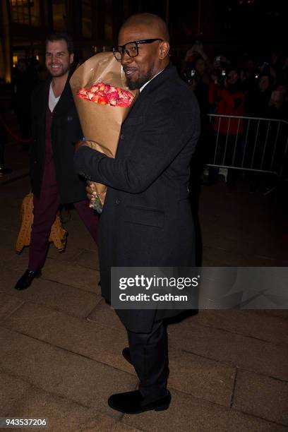 Jamie Foxx attends the Dolce & Gabbana Alta Moda 2018 collection at the Metropolitan Opera House at Lincoln Center on April 8, 2018 in New York City.