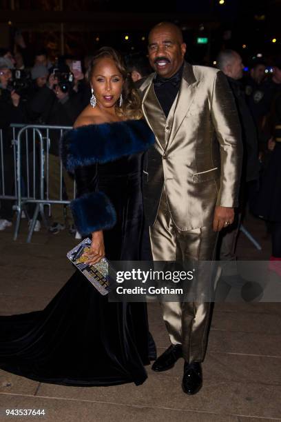 Marjorie Elaine Harvey and Steve Harvey attend the Dolce & Gabbana Alta Moda 2018 collection at the Metropolitan Opera House at Lincoln Center on...