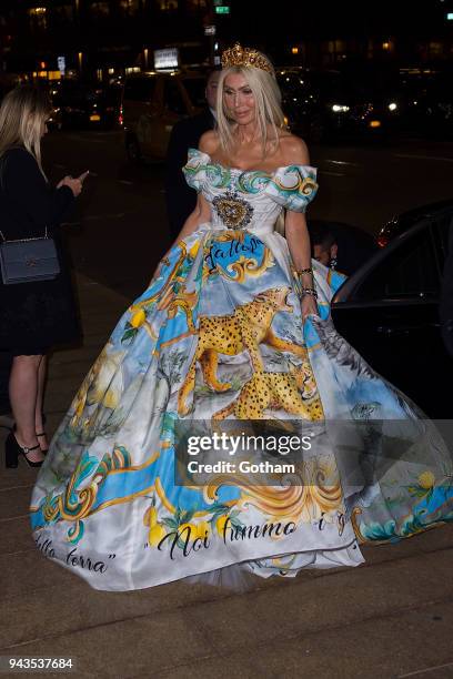 Sylvia Mantella attends the Dolce & Gabbana Alta Moda 2018 collection at the Metropolitan Opera House at Lincoln Center on April 8, 2018 in New York...