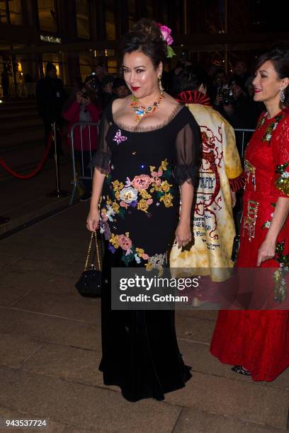 Jennifer Tilly attends the Dolce & Gabbana Alta Moda 2018 collection at the Metropolitan Opera House at Lincoln Center on April 8, 2018 in New York...