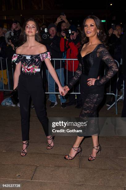 Carys Zeta Douglas and Catherine Zeta-Jones attend the Dolce & Gabbana Alta Moda 2018 collection at the Metropolitan Opera House at Lincoln Center on...