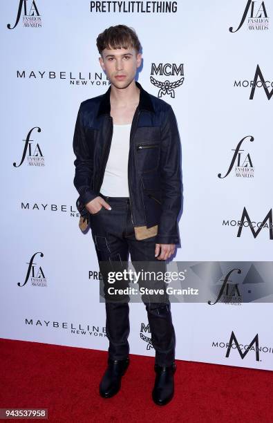 Tommy Dorfman attends The Daily Front Row's 4th Annual Fashion Los Angeles Awards at Beverly Hills Hotel on April 8, 2018 in Beverly Hills,...