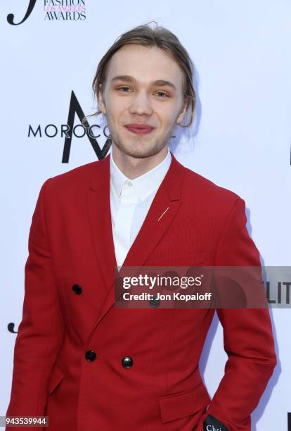 Charlie Plummer attends The Daily Front Row's 4th Annual Fashion Los Angeles Awards at Beverly Hills Hotel on April 8, 2018 in Beverly Hills,...