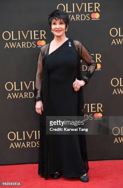 Chita Rivera attends The Olivier Awards with Mastercard at Royal Albert Hall on April 8, 2018 in London, England.