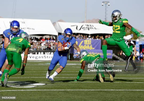 Boise State running back Ryan Wolpin runs the ball towards the end zone during the first half of the Las Vegas Bowl Saturday, Dec. 16 in Las Vegas.