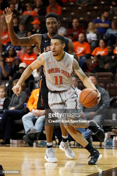 Bowling Green guard Antwon Lillard drives with the ball during a game between the Bowling Green State University Falcons and Lourdes University Gray...