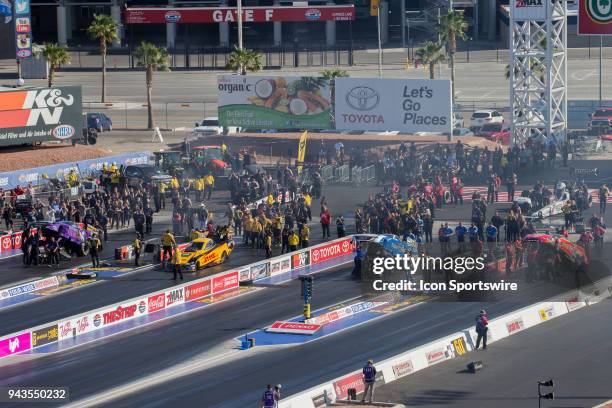 Jack Beckman Don Schumacher Racing Dodge Charger NHRA Funny Car , JR Todd Toyota Camry NHRA Funny Car, Tommy Johnson Jr Don Schumacher Racing Dodge...