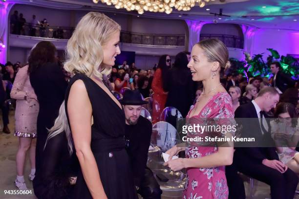 Paris Hilton and Nicole Richie attend The Daily Front Row's 4th Annual Fashion Los Angeles Awards at Beverly Hills Hotel on April 8, 2018 in Beverly...