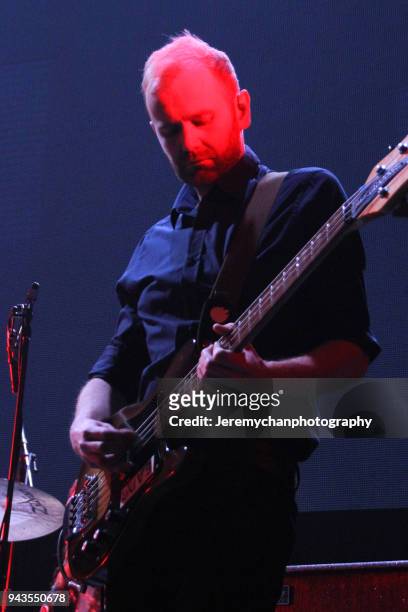 Bob Hardy of Franz Ferdinand performs at REBEL on April 8, 2018 in Toronto, Canada.