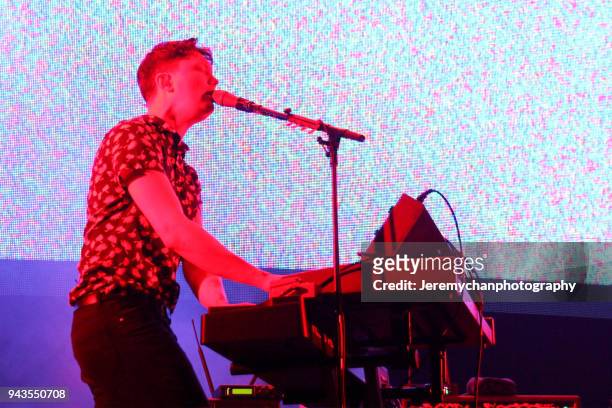 Julian Corrie of Franz Ferdinand performs at REBEL on April 8, 2018 in Toronto, Canada.