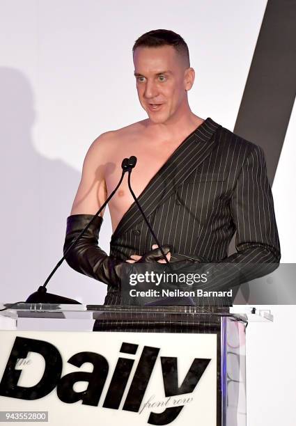 Honoree Jeremy Scott accepts the Creative of the Year award onstage during The Daily Front Row's 4th Annual Fashion Los Angeles Awards at Beverly...