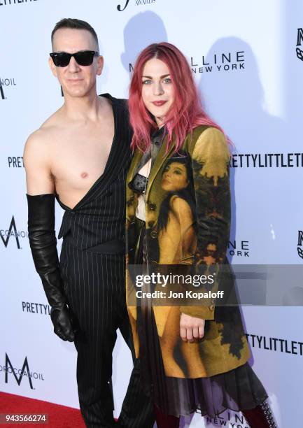 Jeremy Scott and Frances Bean Cobain attend The Daily Front Row's 4th Annual Fashion Los Angeles Awards at Beverly Hills Hotel on April 8, 2018 in...