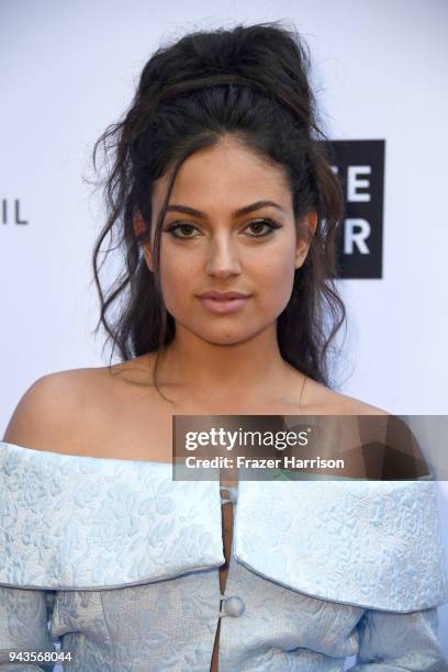 Inanna Sarkis attends The Daily Front Row's 4th Annual Fashion Los Angeles Awards at Beverly Hills Hotel on April 8, 2018 in Beverly Hills,...