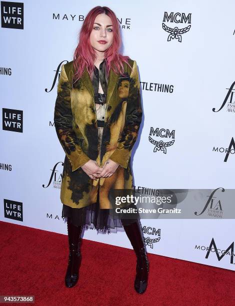 Frances Bean Cobain arrives at the The Daily Front Row's 4th Annual Fashion Los Angeles Awards at Beverly Hills Hotel on April 8, 2018 in Beverly...