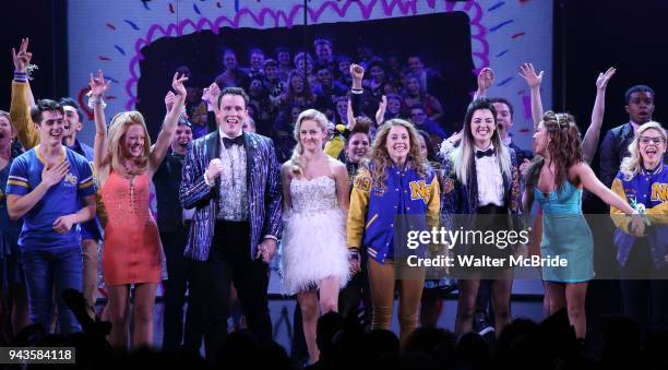 Kyle Selig, Kate Rockwell, Grey Henson, Taylor Louderman, Erika Henningsen, Barrett Wilbert Weed, Ashley Park, Kerry Butler and cast during the...