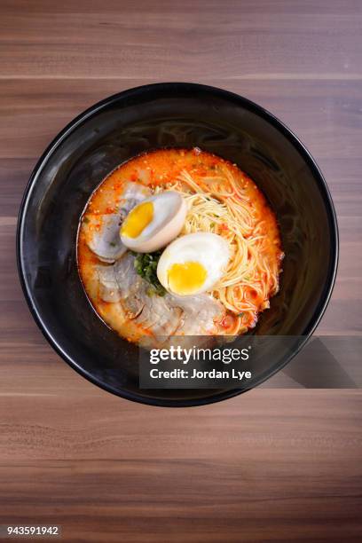 japanese ramen noodle soup - bone broth stock pictures, royalty-free photos & images