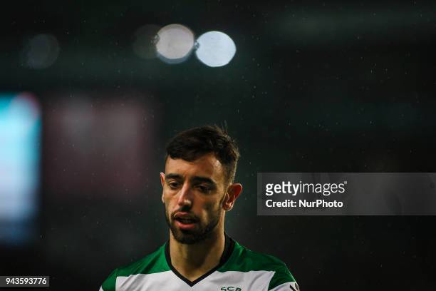 Sporting's midfielder Bruno Fernandes looks on during the Portuguese League football match between Sporting CP and FC Pacos Ferreira at Alvalade...