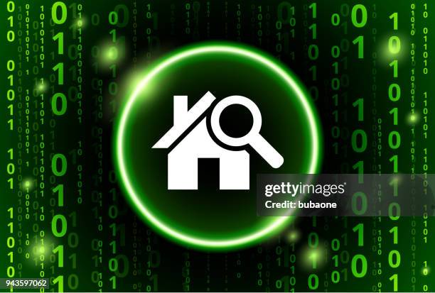 house searching binary code vector pattern background - 3d illustration rendering of binary code pattern stock illustrations