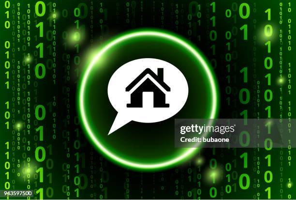 real estate talk binary code vector pattern background - speech bubble 3d render stock illustrations