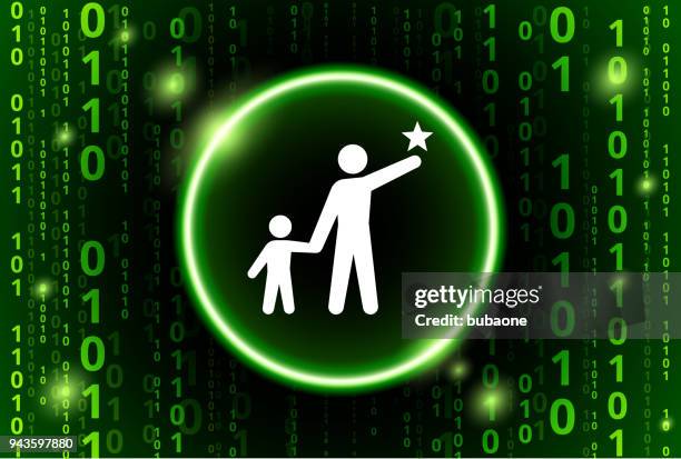 child & teacher binary code vector pattern background - virtual teacher stock illustrations
