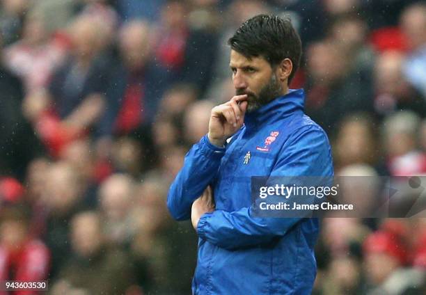 Danny Cowley, Manager of Lincoln City looks on during the Checkatrade Trophy Final match between Shrewsbury Town and Lincoln City at Wembley Stadium...