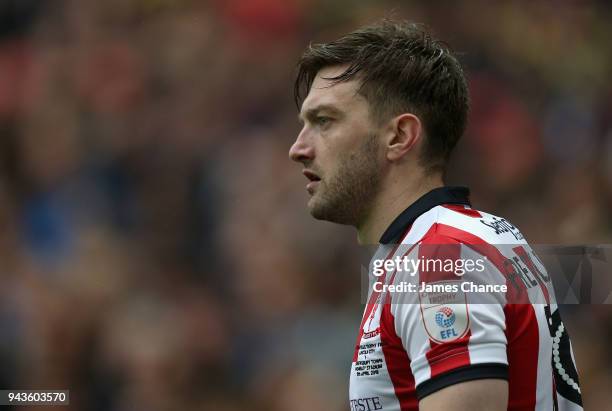 Lee Frecklington of Lincoln City looks on during the Checkatrade Trophy Final match between Shrewsbury Town and Lincoln City at Wembley Stadium on...