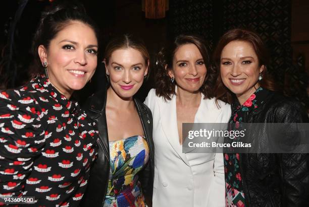 Cecily Strong, Briga Heelan, Tina Fey and Ellie Kemper pose at the opening night after party for the new musical "Mean Girls" on Broadway based on...