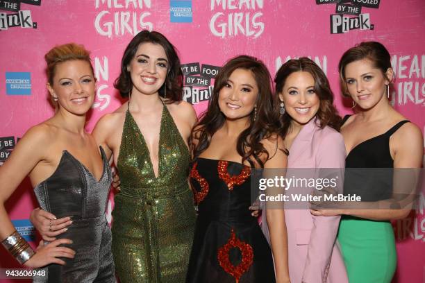 Kate Rockwell, Barrett Wilbert Weed, Ashley Parker, Erika Henningsen and Taylor Louderman attend the Broadway Opening Night After Party for 'Mean...