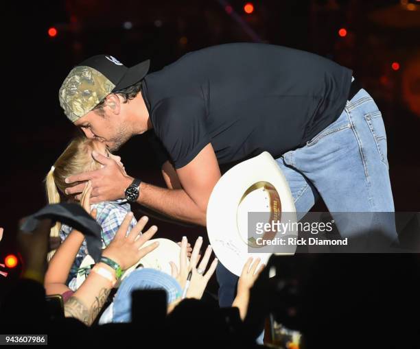 Luke Bryan performs during Country Thunder Music Festival Arizona - Day 4 on April 8, 2018 in Florence, Arizona.