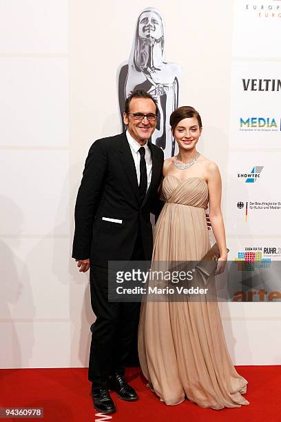 Actress Maria Valverde and Alberto Iglesia attend the 22nd European Film Awards at the Jahrhunderthalle on December 12, 2009 in Bochum, Germany.