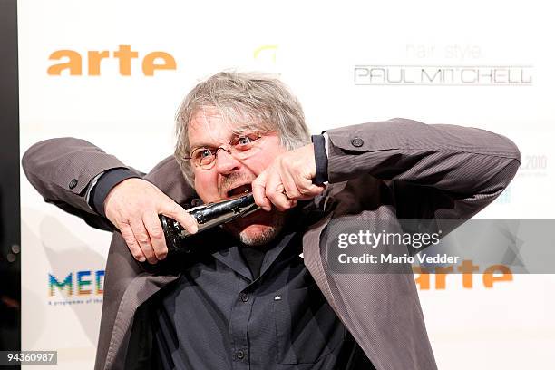 Jacques-Remy Girerd presents his award at the 22nd European Film Awards at the Jahrhunderthalle on December 12, 2009 in Bochum, Germany. Girerd...