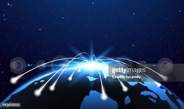 distribution to the world - office cross section stock illustrations