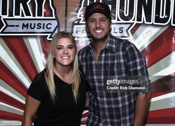 Lexia Chamryk Artist Relations Country Thunder and Singer/Songwriters Luke Bryan during Country Thunder Music Festival Arizona - Day 2 on April 6,...