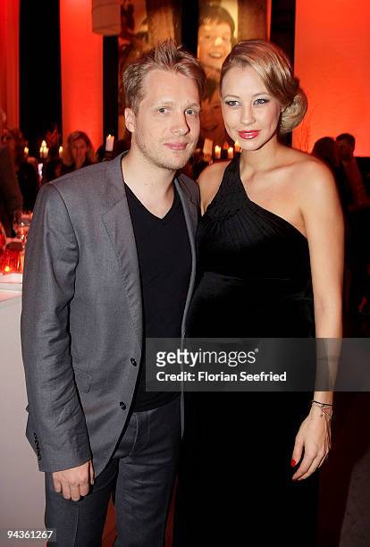 Oliver Pocher and girlfriend Sandy Meyer-Woelden attend the aftershow party of 'Ein Herz fuer Kinder' Gala at Studio 20 at Adlershof on December 12,...