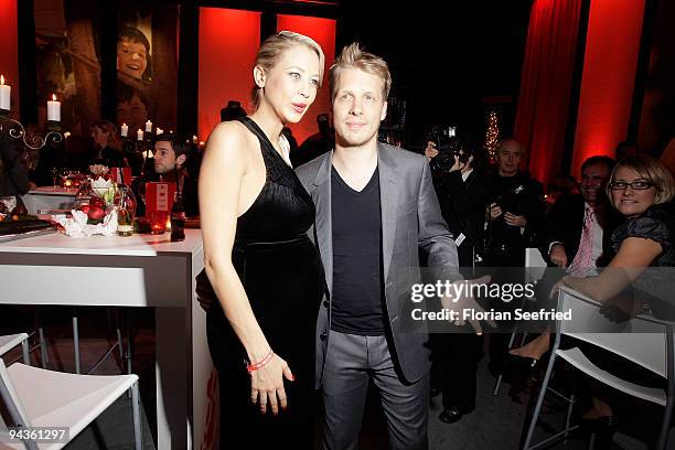 Oliver Pocher and girlfriend Sandy Meyer-Woelden attend the aftershow party of 'Ein Herz fuer Kinder' Gala at Studio 20 at Adlershof on December 12,...