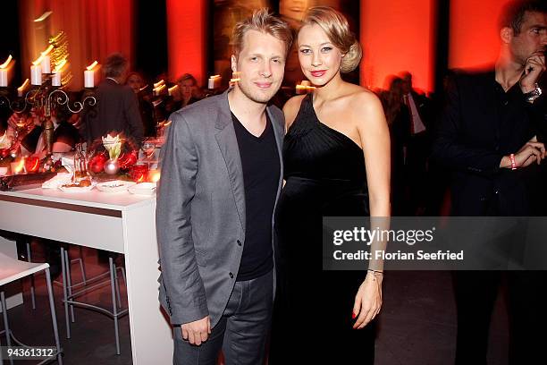 Oliver Pocher and girlfriend Sandy Meyer-Woelden attend the aftershow party of 'Ein Herz fuer Kinder' Gala at Studio 20 at Adlershof on December 12,...