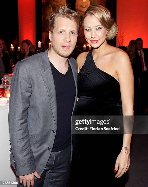 Oliver Pocher and girlfriend Sandy Meyer-Woelden attend the aftershow party of 'Ein Herz fuer Kinder' Gala at Studio 20 at Adlershof on December 12,...