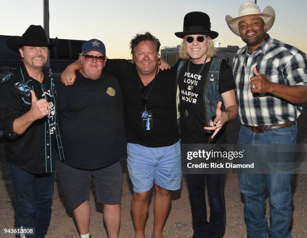 John Rich of Big & Rich, Brian Andrews and Troy Vollhoffer of Country Thunder, Big Kenny and Cowboy Troy of Big & Rich backstage during Country...