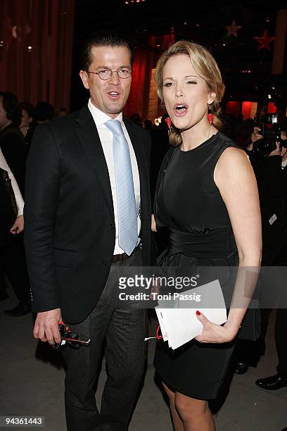 Karl-Theodor zu Guttenberg German Defense Minister and wife Stephanie attend the aftershow party of 'Ein Herz fuer Kinder' Gala at Studio 20 at...
