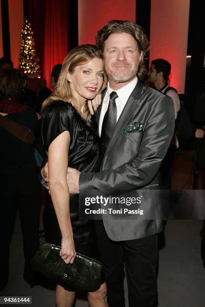 Ursula Karven and boyfriend Mats Wahlstroem attend the aftershow party of 'Ein Herz fuer Kinder' Gala at Studio 20 at Adlershof on December 12, 2009...