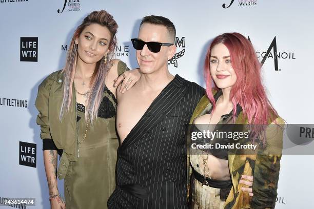 Paris Jackson, Jeremy Scott and Frances Bean Cobain attend The Daily Front Row's 4th Annual Fashion Los Angeles Awards - Arrivals at The Beverly...