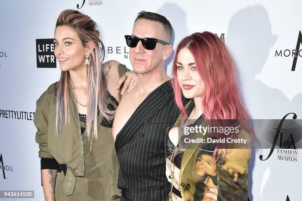 Paris Jackson, Jeremy Scott and Frances Bean Cobain attend The Daily Front Row's 4th Annual Fashion Los Angeles Awards - Arrivals at The Beverly...