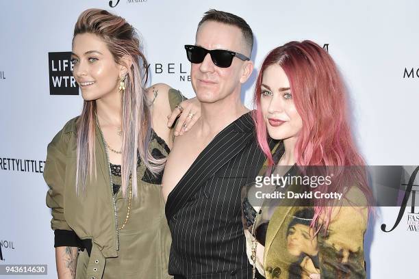 Paris Jackson, Jeremy Scott and Frances Bean Cobain attend The Daily Front Row's 4th Annual Fashion Los Angeles Awards - Arrivals at The Beverly...