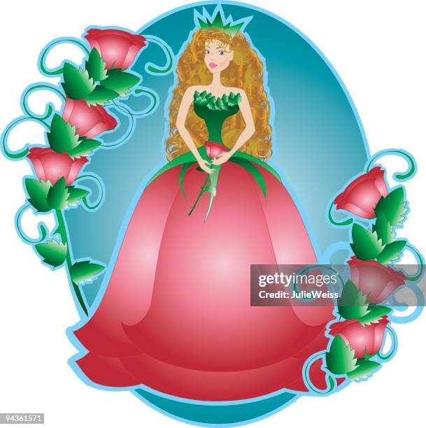 rose princess - princess stock illustrations