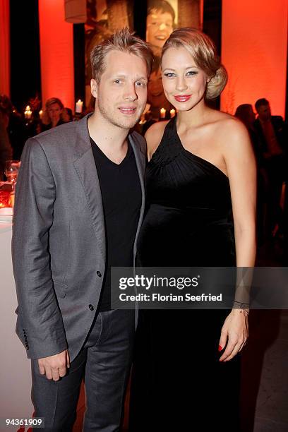 Oliver Pocher and girlfriend Sandy Meyer-Woelden attend the aftershow party of 'Ein Herz fuer Kinder' Gala at Studio 20 at Adlershof on December 12,...