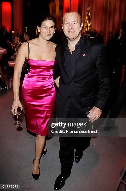 Heino Ferch and wife Marie Jeanette Ferch attend the aftershow party of 'Ein Herz fuer Kinder' Gala at Studio 20 at Adlershof on December 12, 2009 in...