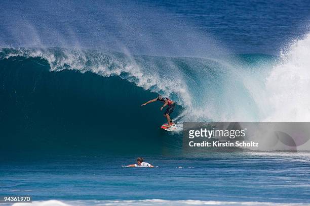 Bruce Irons of Hawaii surfs during round 3 at the Billabong Pipeline Masters on December 12, 2009 in Pipeline, Hawaii.